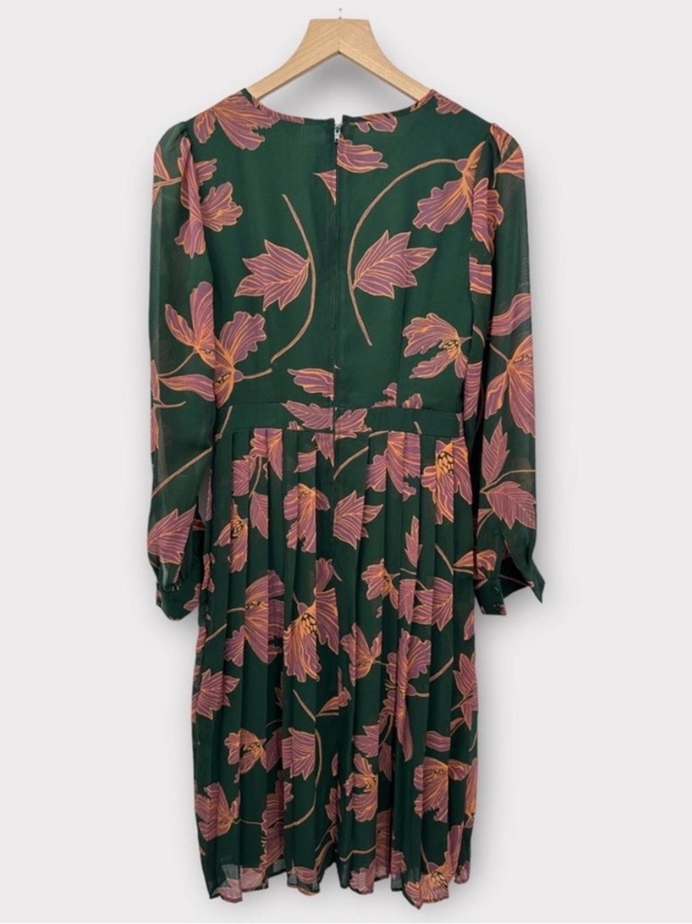 ModCloth Green Midi Dress with Pink Floral Print - Picture 6 of 7